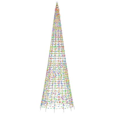 vidaXL Christmas Tree Light on Flagpole 1534 LEDs Colorful 196.9"