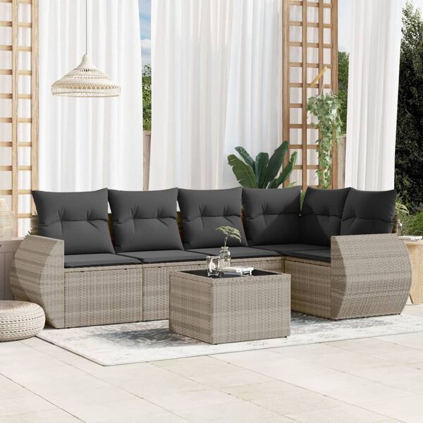 vidaXL Garden Sofa Set Light grey