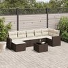 vidaXL 8 Piece Patio Sofa Set with Cushions Brown Poly Rattan