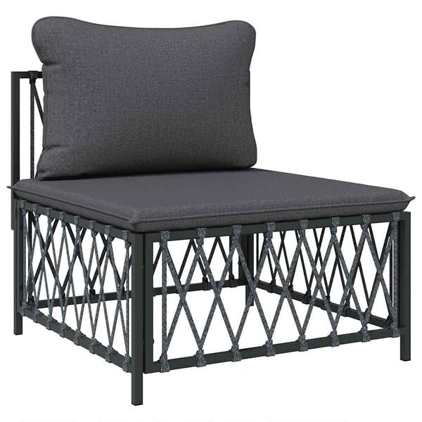 vidaXL Garden Middle Sofa Anthracite