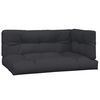 vidaXL Patio Sofa Set Natural wood, Black cushions