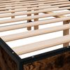 vidaXL Bed Frame Smoked Oak Engineered Wood, Metal, Plywood Full Durable