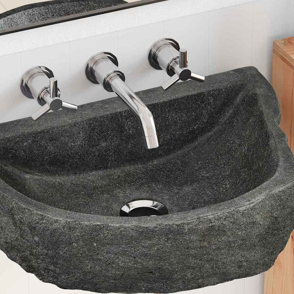 vidaXL Wall Hung Basin Gray (38-45) x (30-35) x 15 cm River stone