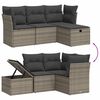 vidaXL Garden Sofa Set Gray PE Rattan 4 Piece Set Modular