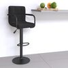 vidaXL Bar Stool Black Powder coated steel, velvet Adjustable Bar Stool