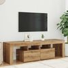 vidaXL TV Cabinet Artisan Oak Engineered Wood, Glass Large TV Cabinet