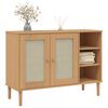 vidaXL Sideboard Brown Solid pine wood, engineered wood, poly rattan