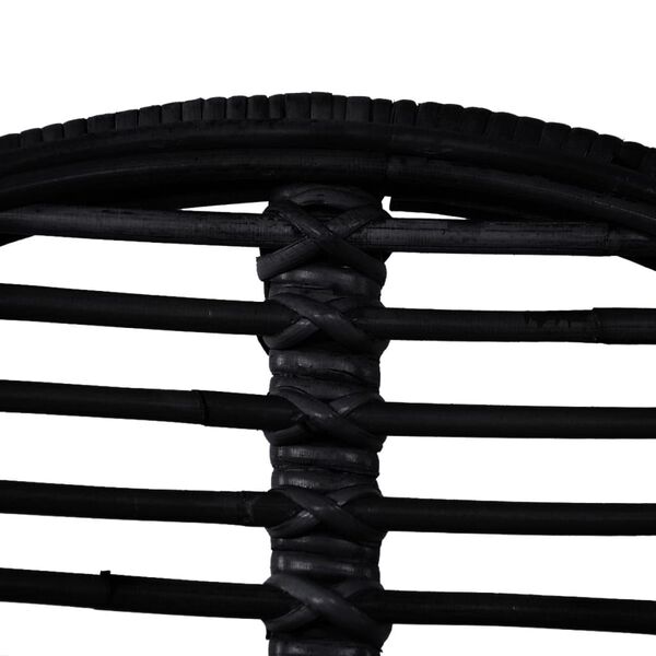 vidaXL Dining Chair Set of 4 Black Natural rattan, wrought iron Standard