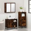 vidaXL Bathroom Furniture Set Smoked oak Engineered wood, metal, glass