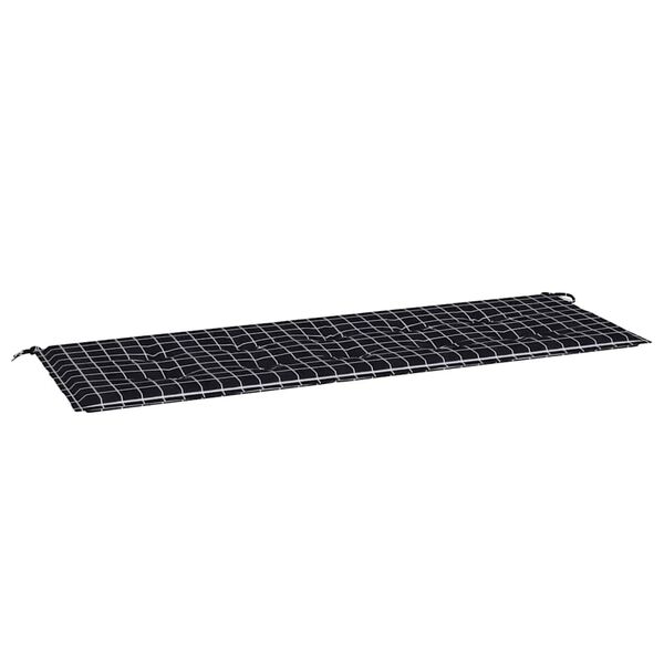 vidaXL Patio Bench Cushion Black Check Pattern 59.1x19.7x1.6" Oxford Fabric