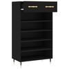 vidaXL Shoe Cabinet Black Engineered wood Medium Shoe Cabinet