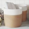 vidaXL Storage Basket Brown and white 100% Cotton 11.0x11.0 in