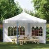 vidaXL Party Tent Sidewall White 100% PE Decorative Inlays