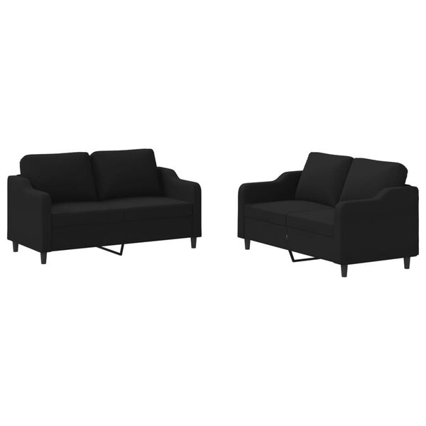 vidaXL Sofa Set Black Fabric (100% polyester), metal, textilene, plywood