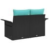 vidaXL Garden Sofa with Cushion Black 141 x 62 x 69 cm poly rattan