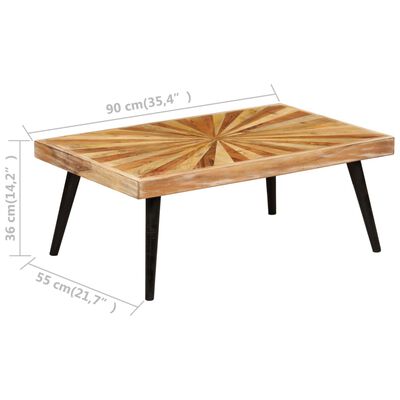 vidaXL Coffee Table Solid Mango Wood 35.4"x21.7"x14.2"
