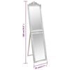 vidaXL Free-standing Mirror Silver Glass, eucalyptus wood, engineered wood