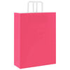 vidaXL Paper Bags 50 pcs with Handles Pink 12.6x4.7x16.5"