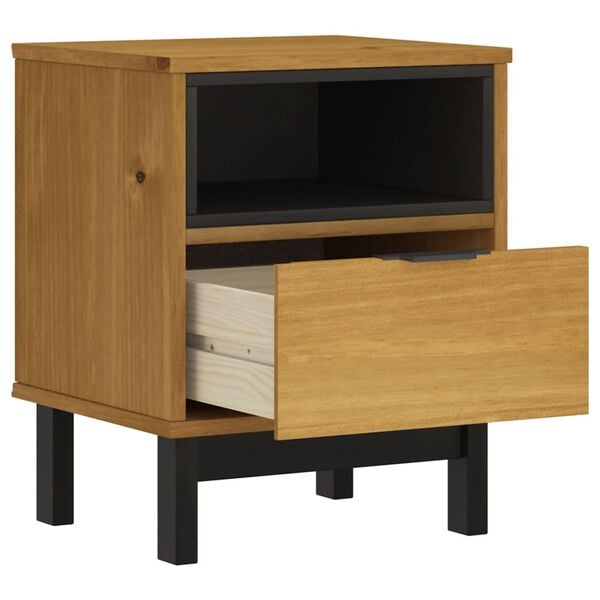 vidaXL Bedside Cabinet Oak Solid pine wood, engineered wood, plastic