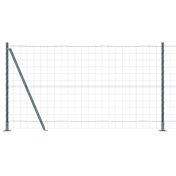 vidaXL Fence with Post Green 3.94 x 32.81 ft Steel