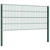 vidaXL Fence Panel with Posts Iron 613.3"x31.5" Green