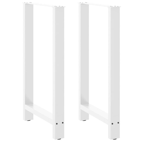 vidaXL Coffee Table Leg Set of 2 White Powder-coated steel Medium
