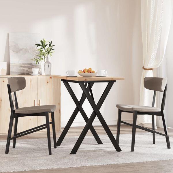 vidaXL Dining Table Natural Pine Wood and Black