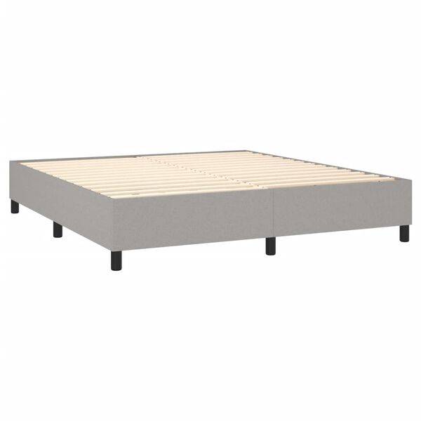 vidaXL Bed Frame Light Grey 100% Polyester fabric, plywood, engineered wood