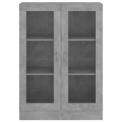 vidaXL Vitrine Cabinet Concrete Gray 32.5"x12"x45.3" Engineered Wood