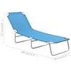 vidaXL Sun Lounger Turquoise Blue Oxford fabric, Powder-coated steel