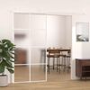 vidaXL Sliding Door Frosted ESG Glass and Aluminum 40.4"x80.7" White