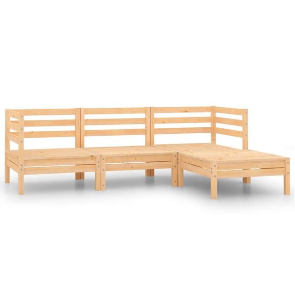 vidaXL Garden Lounge Set Natural wood Solid pinewood Medium Tough