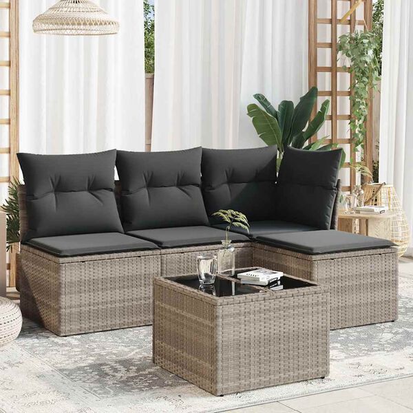 vidaXL Garden Sofa Set Light Grey