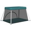 vidaXL Baby Playpen with Mattress Green Linen Fabric