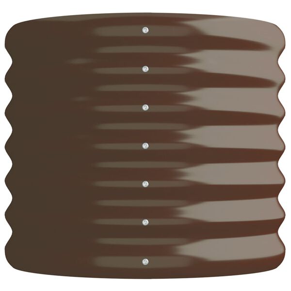 vidaXL Garden Raised Bed Brown Powder-Coated Steel 44.9 x 15.7 x 14.2 in