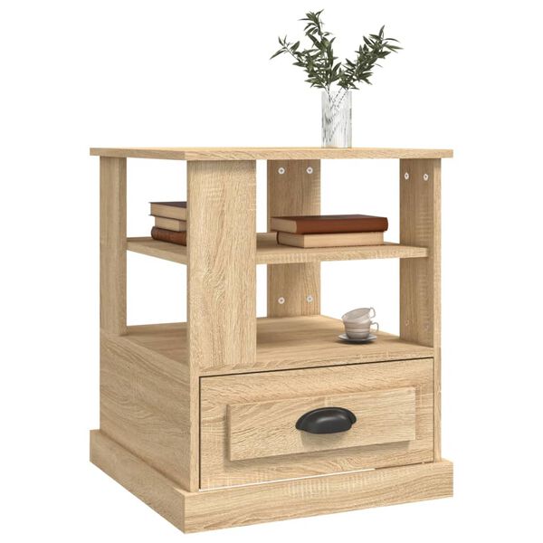vidaXL Side Table Sonoma oak Engineered wood Medium Side Table Square