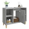 vidaXL Sink Cabinet Concrete grey Engineered wood, solid eucalyptus wood