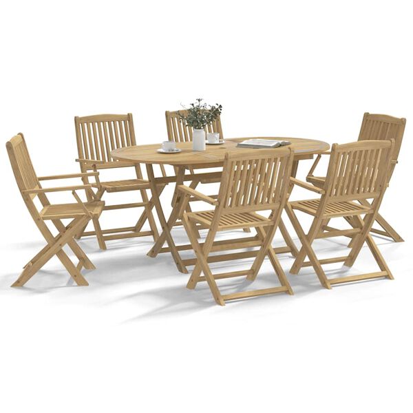 vidaXL Garden Chair Set of 6 Light Brown Solid acacia wood Standard
