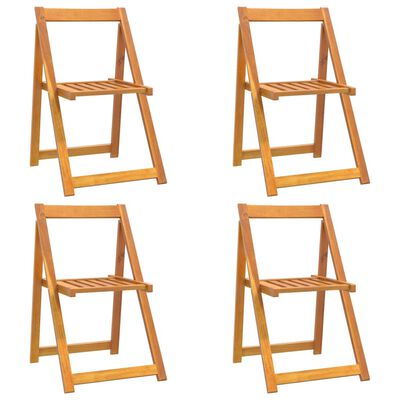 vidaXL Folding Patio Chairs 4 pcs Solid Wood Acacia