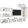 vidaXL TV Cabinet Set Set of 7 White Engineered wood Medium