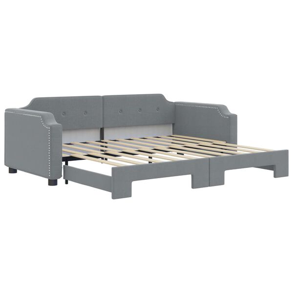vidaXL Daybed With Trundle Light grey