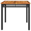 vidaXL Garden Table Black and Brown PE Rattan 31.5 x 31.5 x 29.5 in