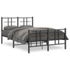 vidaXL Bed Frame Black Powder-coated Steel Small Double Bed Frame