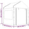 vidaXL Gazebo with Roof White 14.6'x7.5'x8.8' Polyethylene