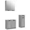 vidaXL Bathroom Furniture Set Grey sonoma Engineered wood, glass Large