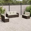 vidaXL Garden Sofa Set Brown Poly Rattan Large Modular Garden Sofa Set
