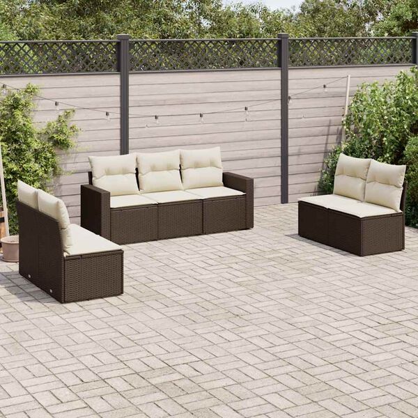 vidaXL Garden Sofa Set Brown Poly Rattan Large Modular Garden Sofa Set