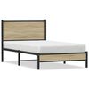 vidaXL Bed Frame Sonoma Oak Steel, Engineered wood 39.4x74.8 in