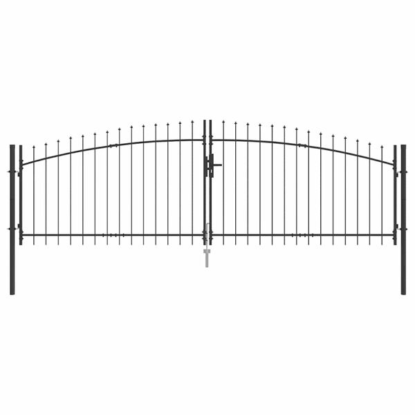 vidaXL Garden Gate with Lock Gray 39.4" x 157.5" Steel