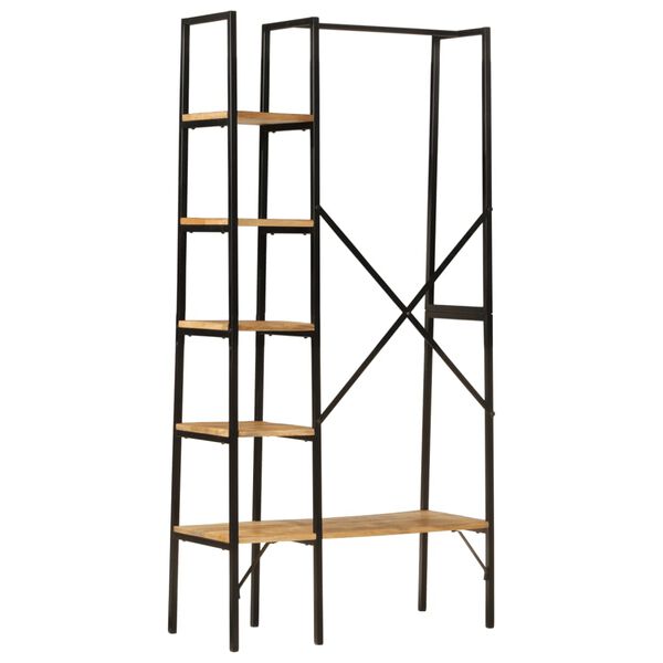 vidaXL Clothes Rack Brown and Black Solid mango wood, iron Compact